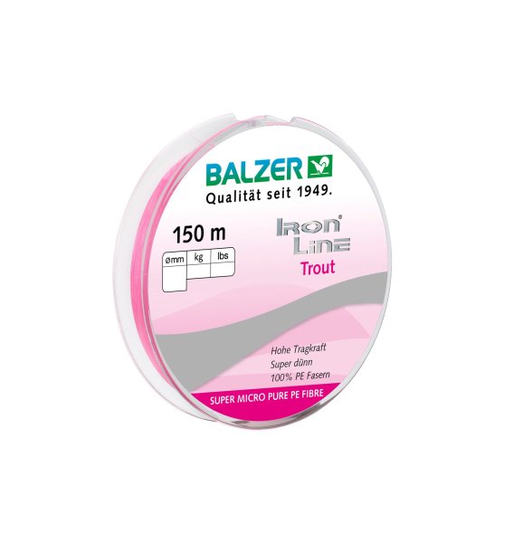 Balzer Iron Line Trout 150m 0,06mm 4,1kg pink
