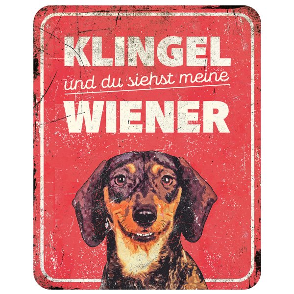 Warnschild Dachshund rot