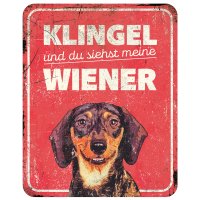 Warnschild Dachshund rot
