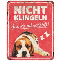 Warnschild Beagle rot