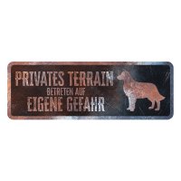 Warnschild Golden Retriever mehrfarbig