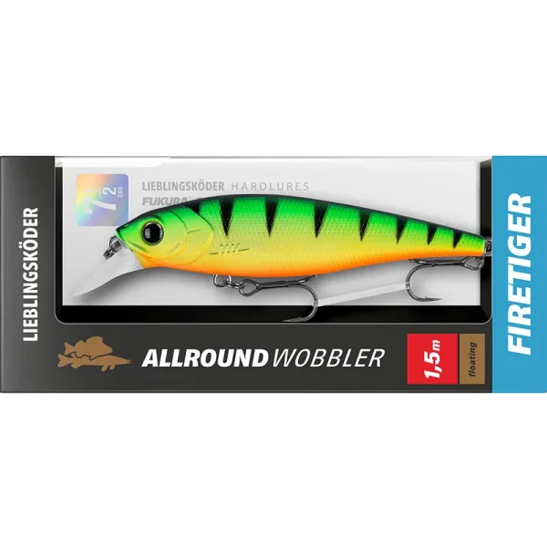 Lieblingsköder Allroundwobbler Firetiger 7,5cm / 9,4g 1,5m Lauftiefe